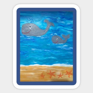 Two Whales Sticker